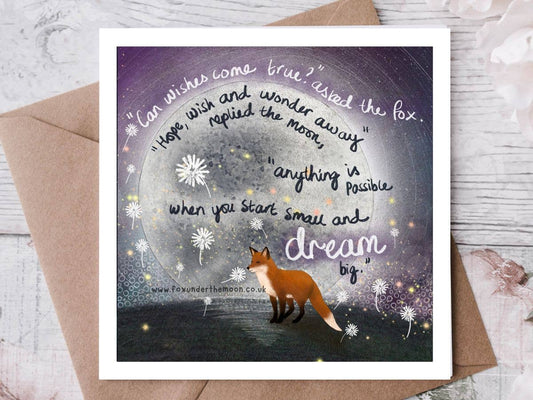 "Wishes" Celebration & Encouragement Card by Fox Under The M