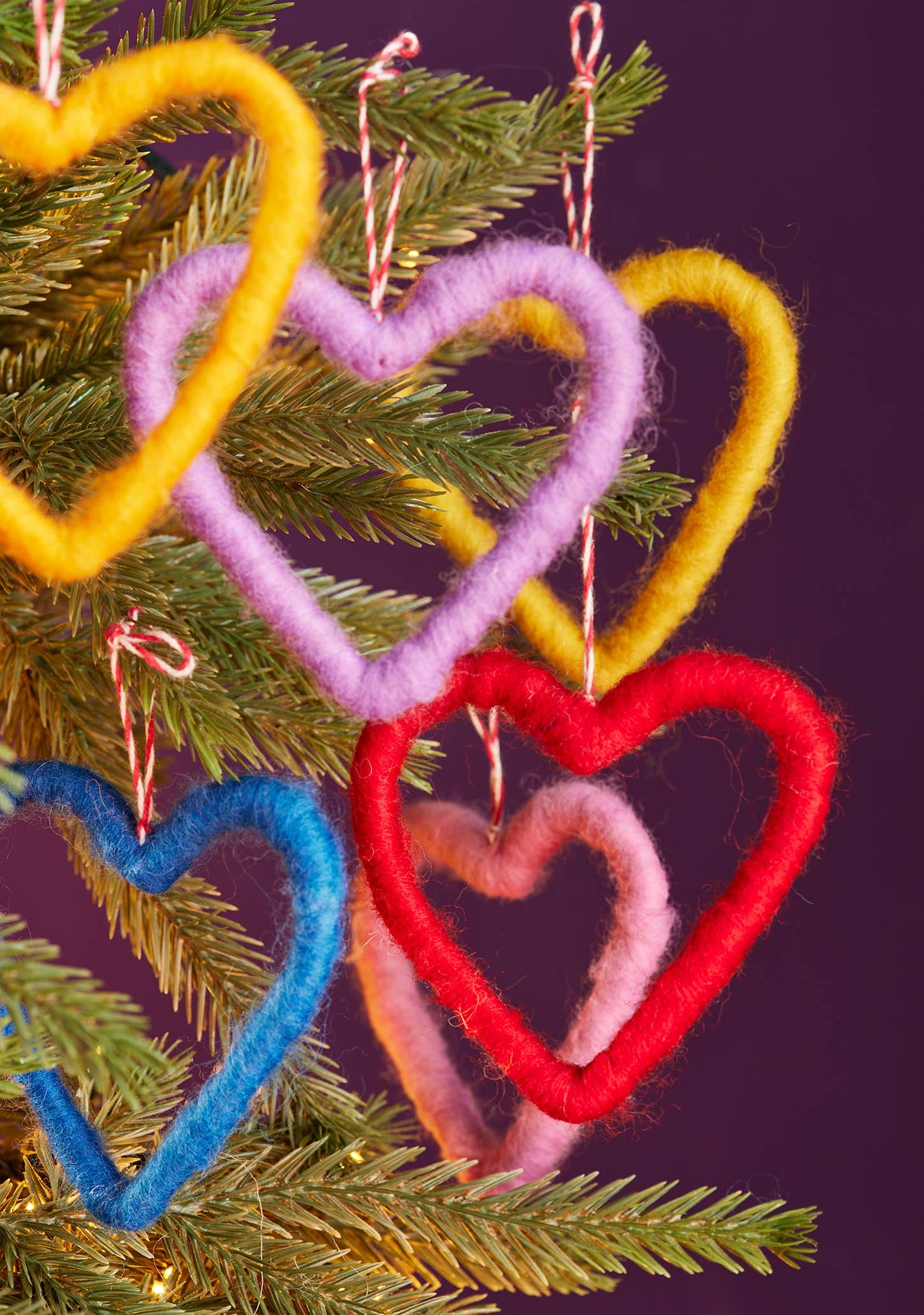 Namaste - Set of 6 Felt Heart Decorations