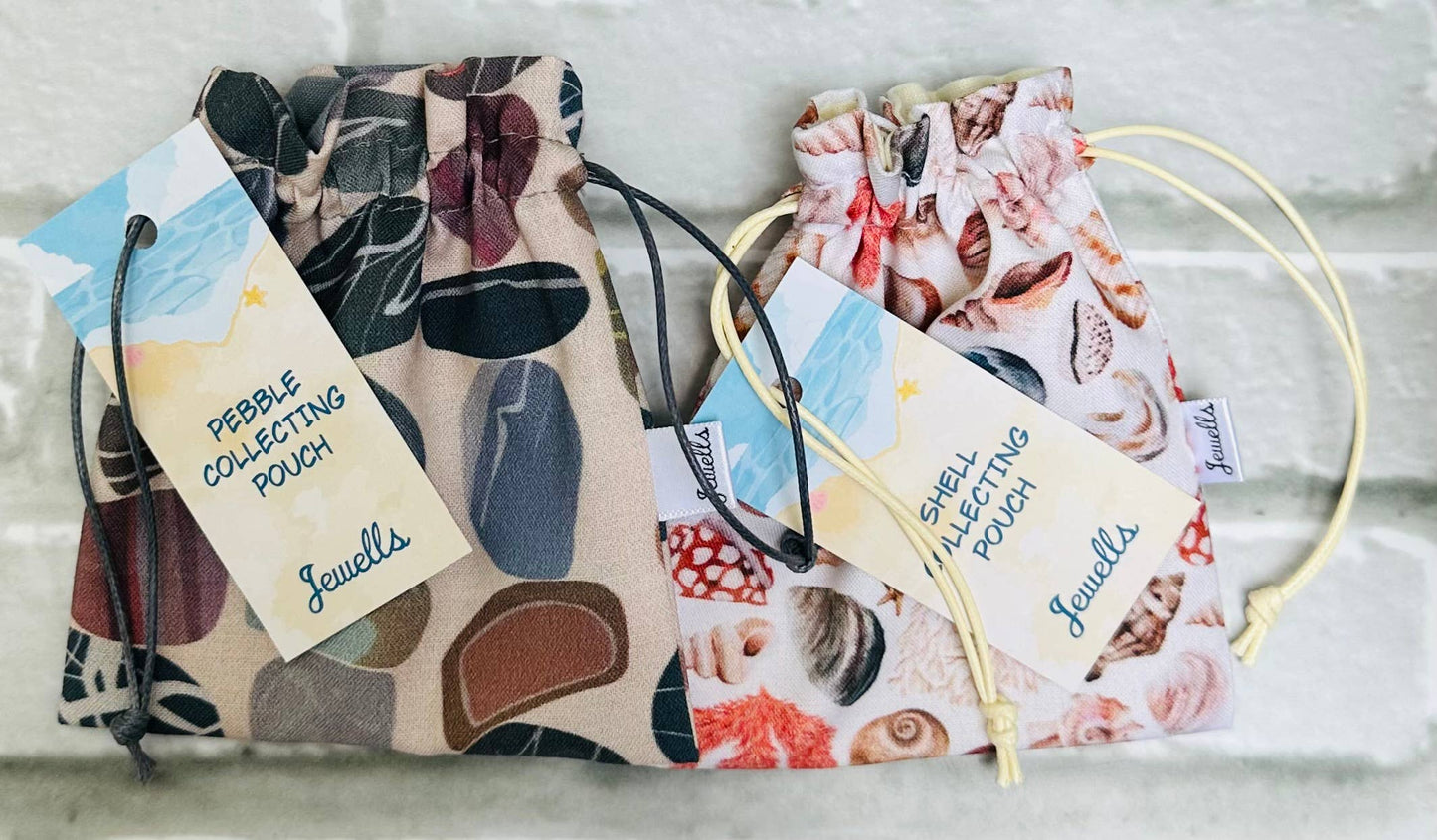 Jewells - Pebble fabric beach collecting pouch bag 