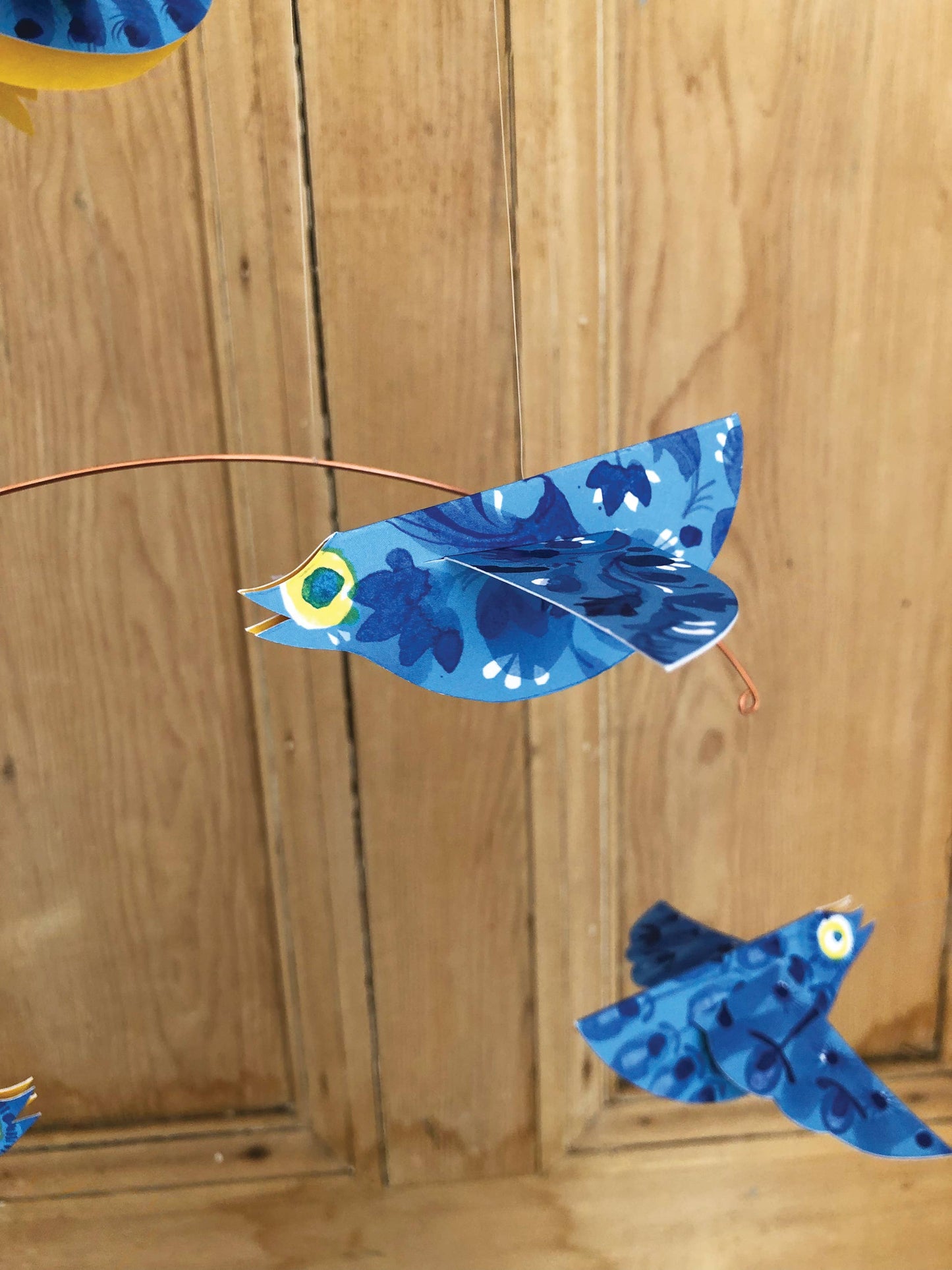 Esther Kent Design - Bluebirds Handmade Paper Birds Mobile
