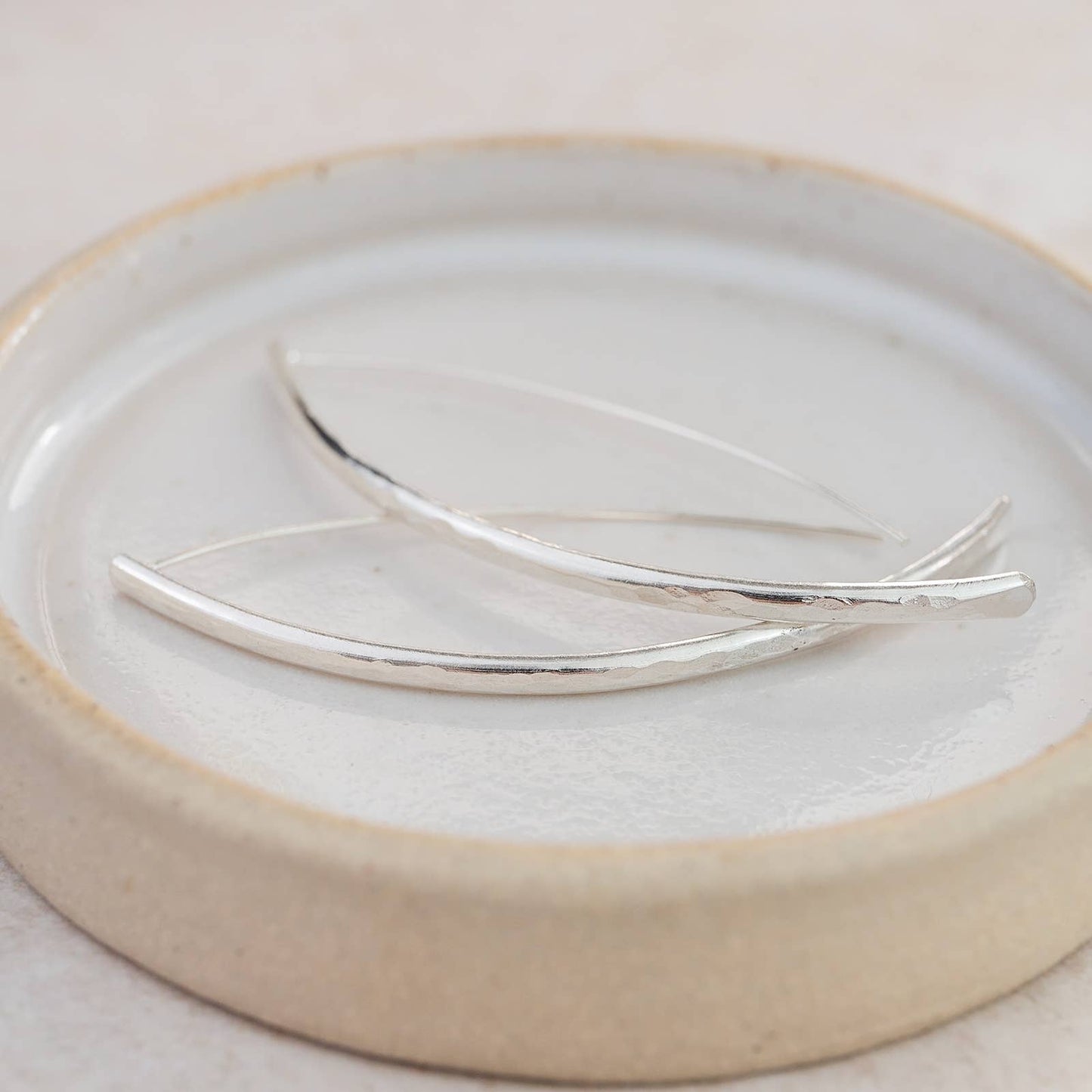 Lucy Kemp - Sterling Silver Long D Earrings