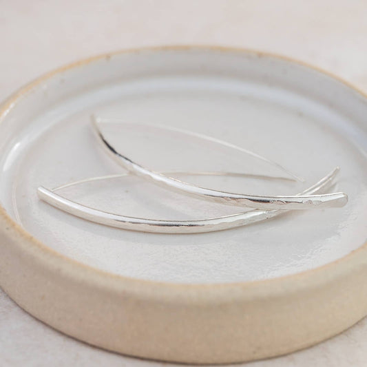 Lucy Kemp - Sterling Silver Long D Earrings