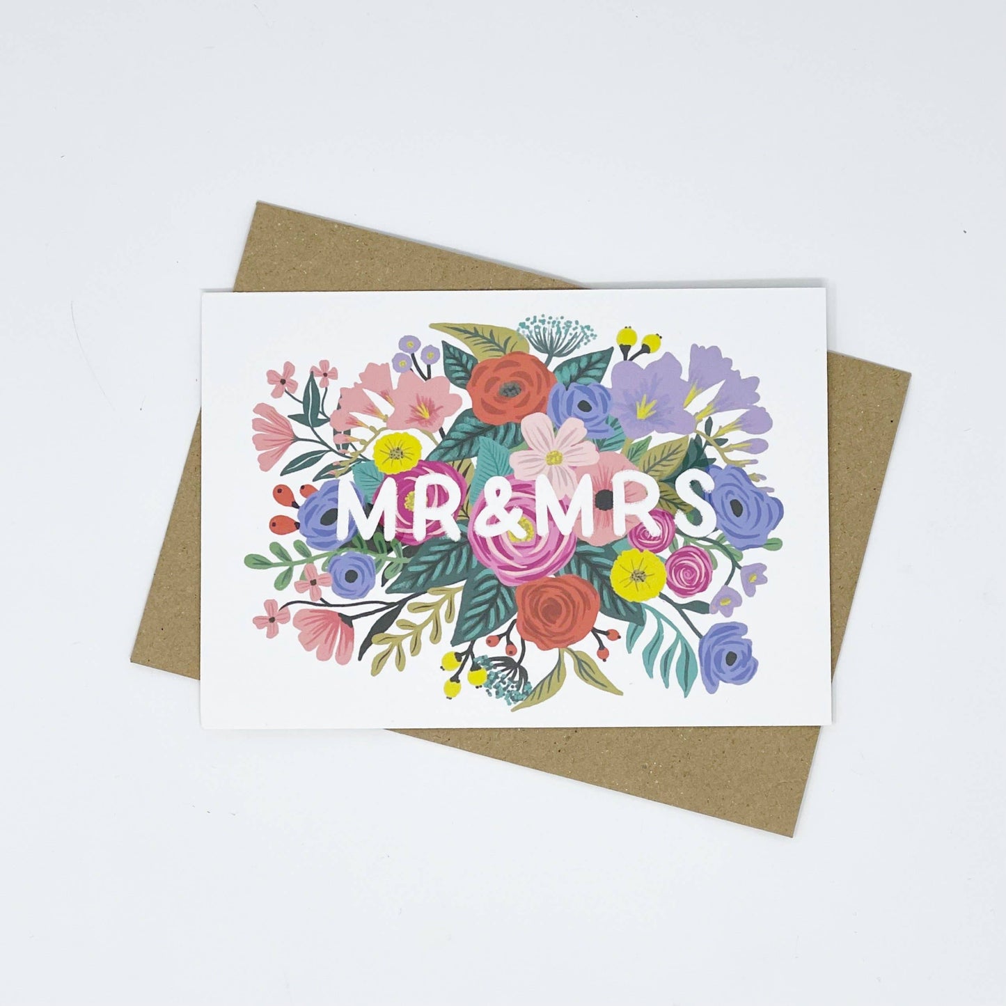 Lomond Paper Co - Mr & Mrs Floral Wedding Card