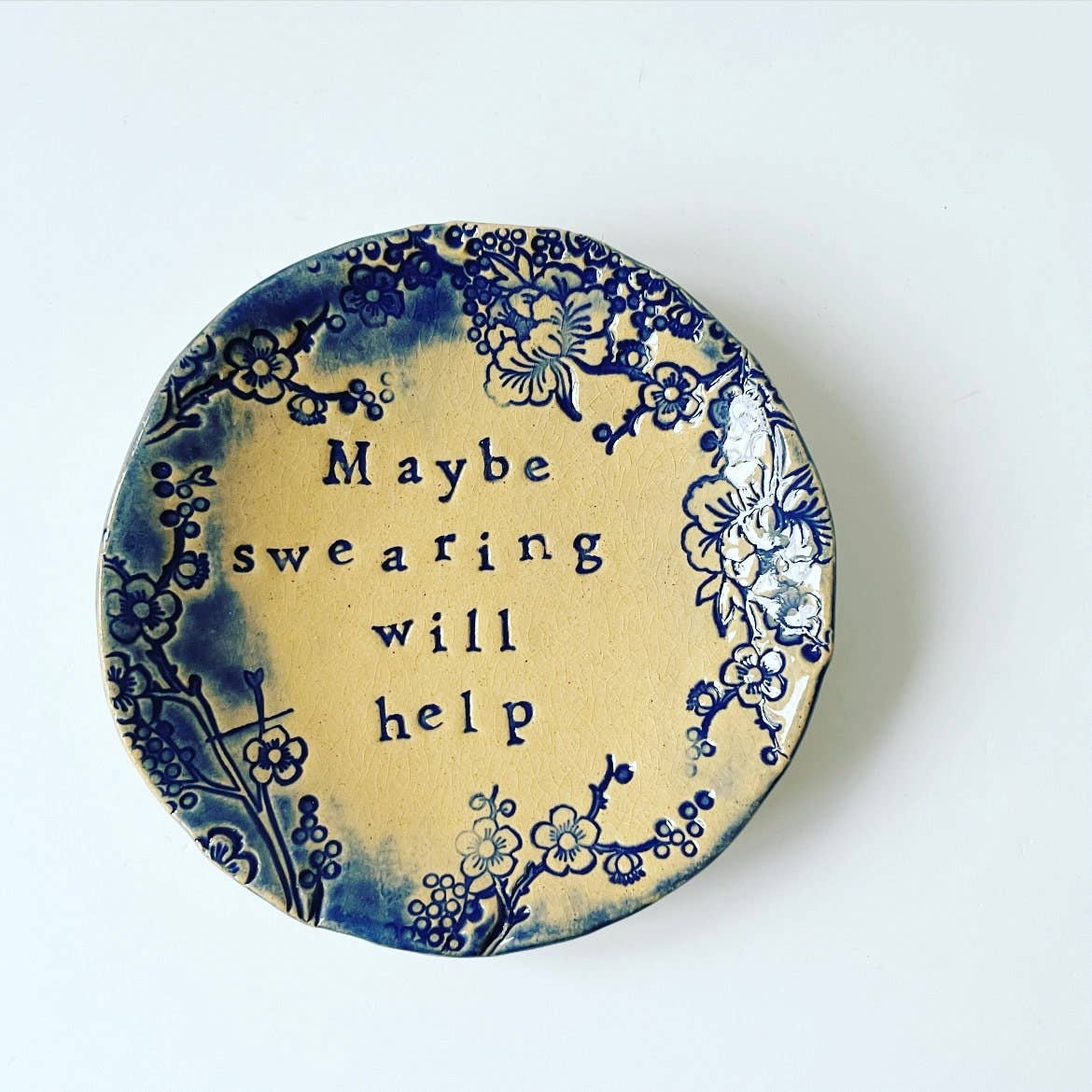 Maybe Swearing Will Help - trinket dish - ceramic