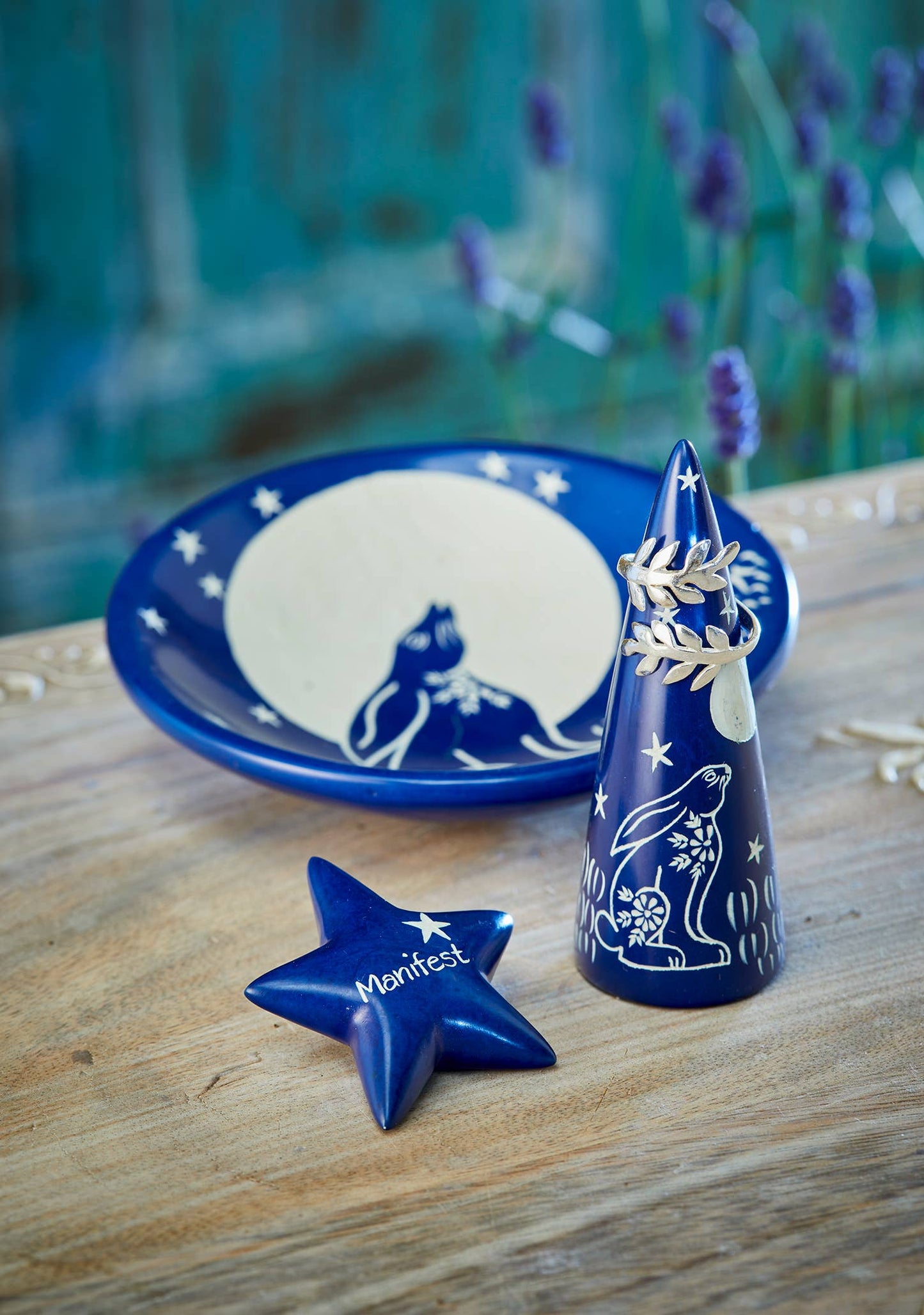 Namaste - Hare Moon Trinket Dish - Blue