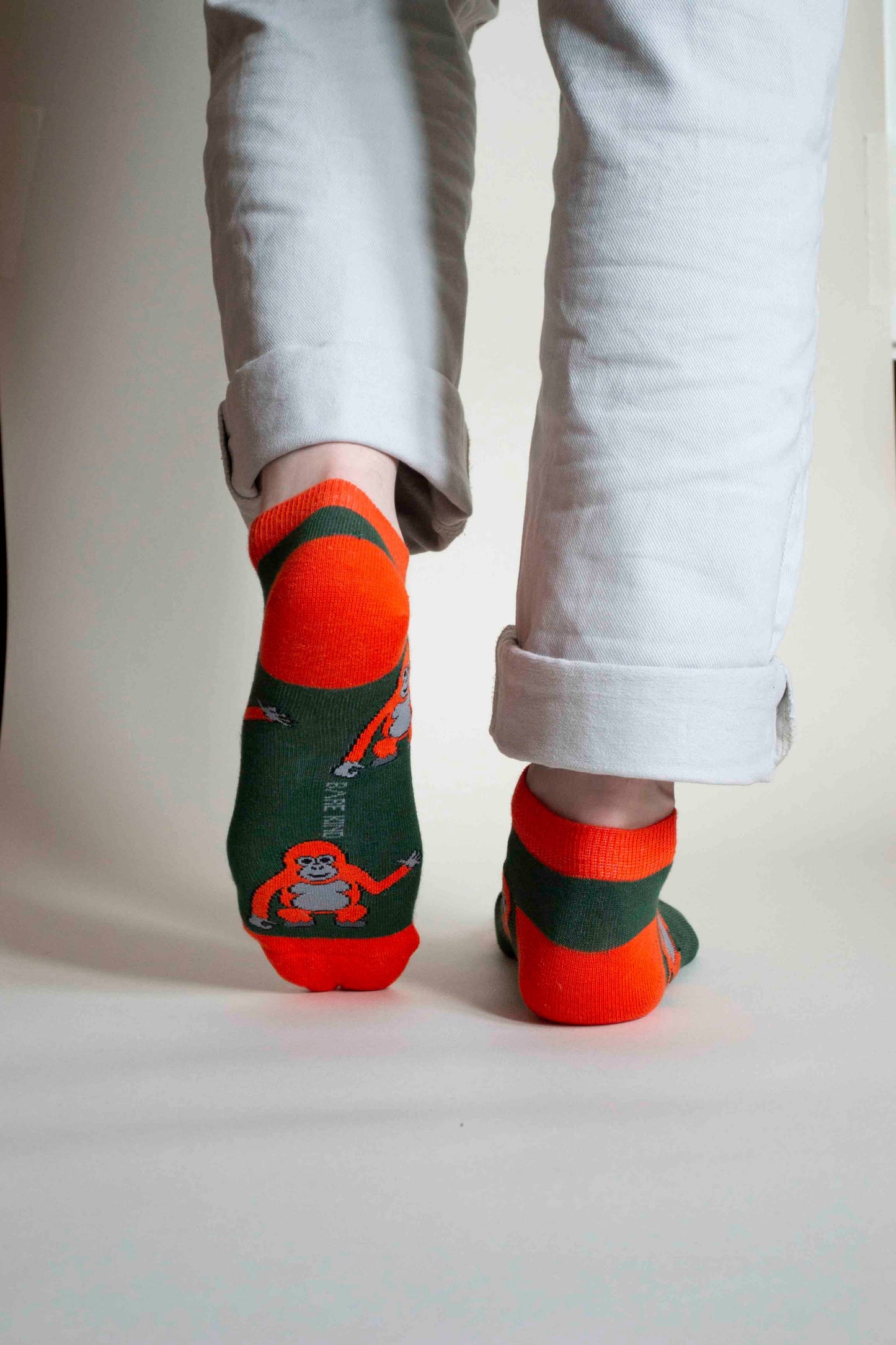 Orangutan Socks | Trainer Socks | Green Socks: UK Adult 4-7