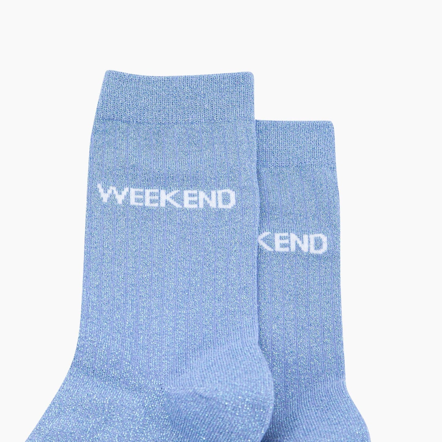 Weekend Combed Cotton Glitter Socks in Light Blue
