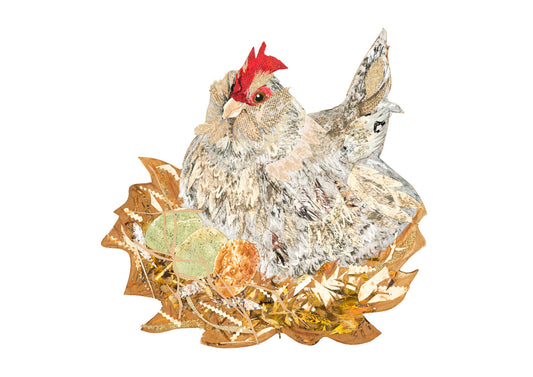 Clare O’Neill Artworks - Spring Hen birch plywood decoration 