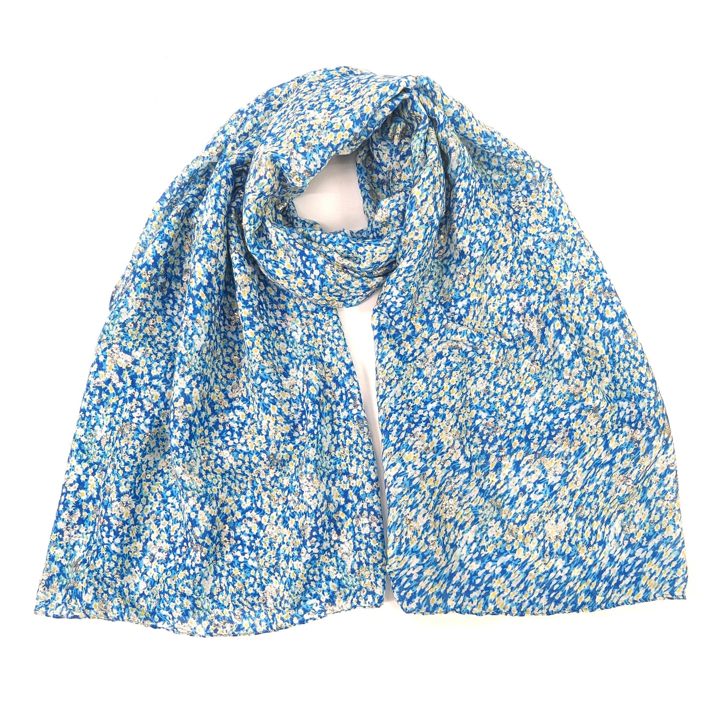 Black Ginger - Belides - Daisy Sparkle Scarf - Bright Blue (42x180cm)