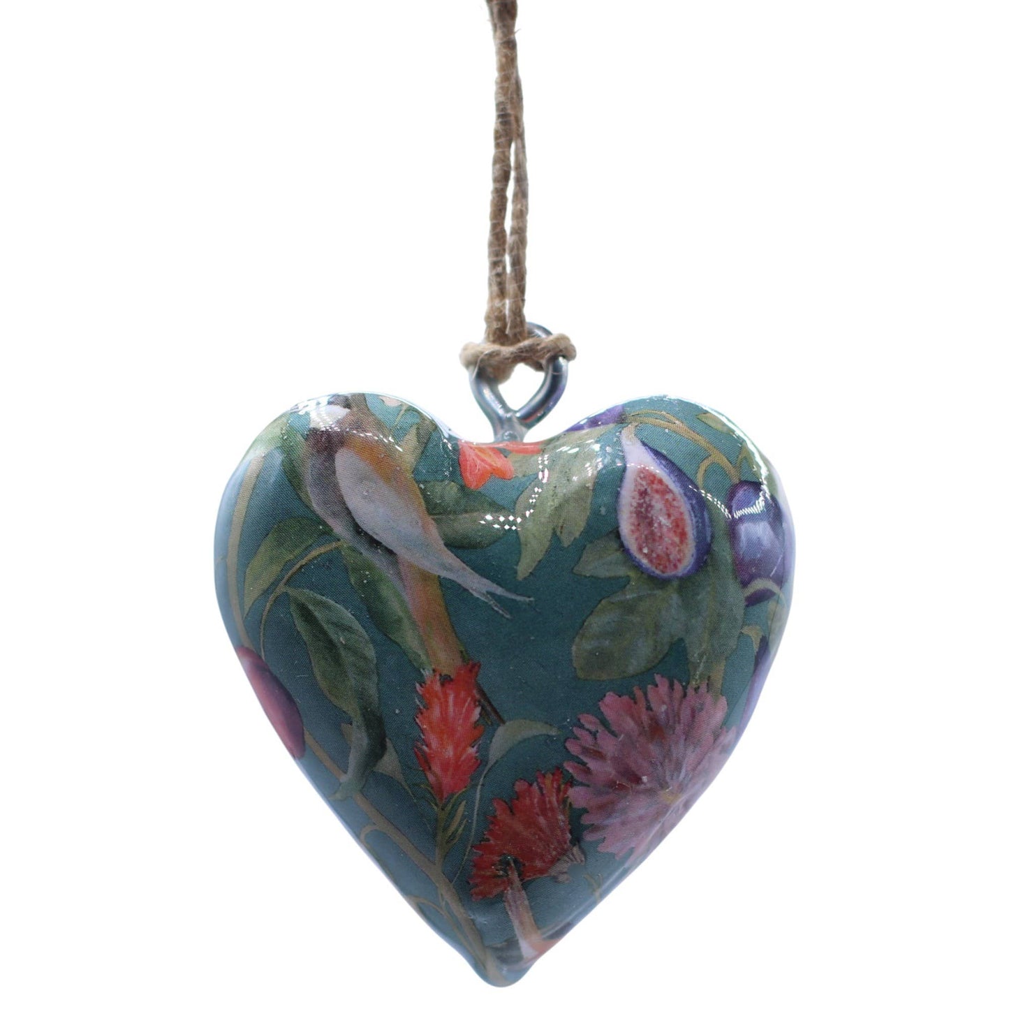 Decor Wood Hearts -  Bird & Floral (50) - in Jar