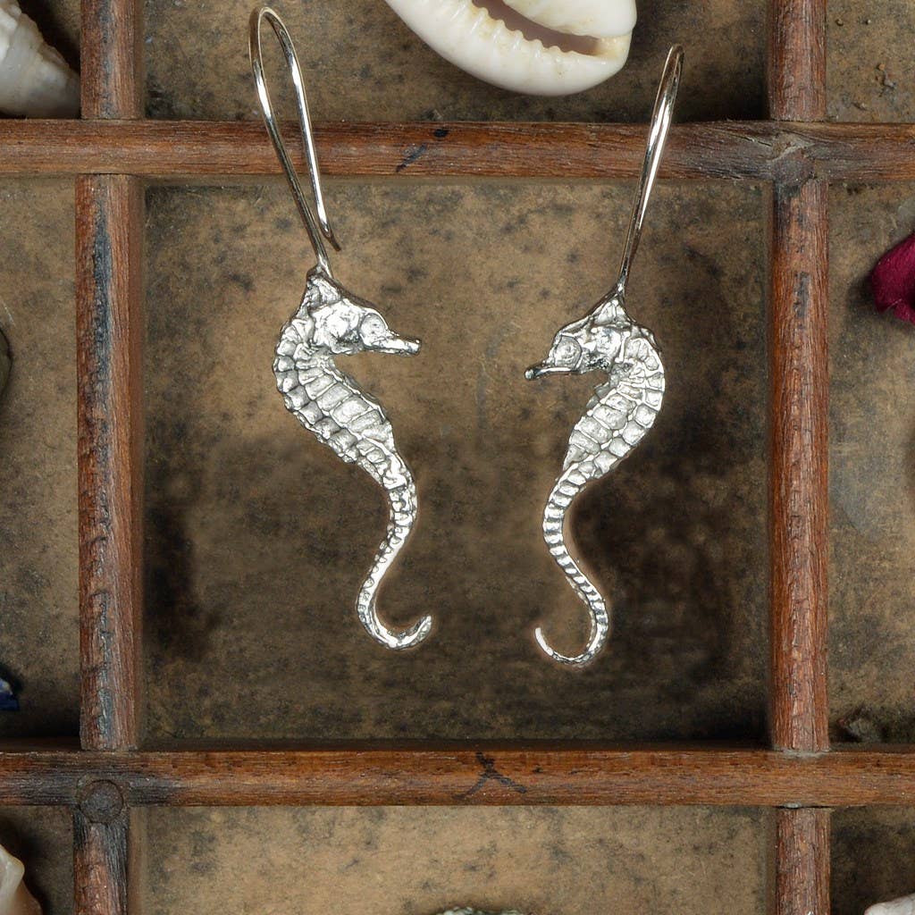 Seahorse Drop Earrings English Pewter Jewellery