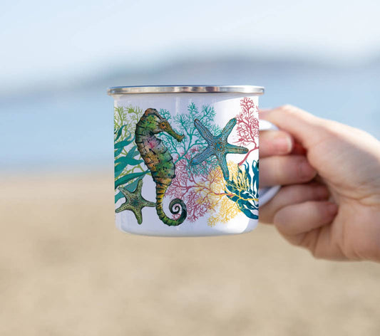 Dollyhotdogs - Seahorse & Starfish Enamel Mug