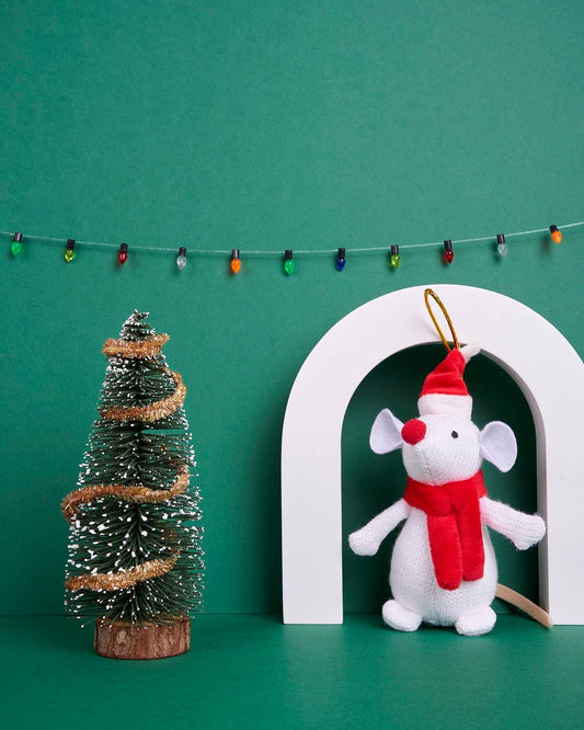 Best Years Ltd - White Mouse Christmas Decoration, Unique Christmas Decor