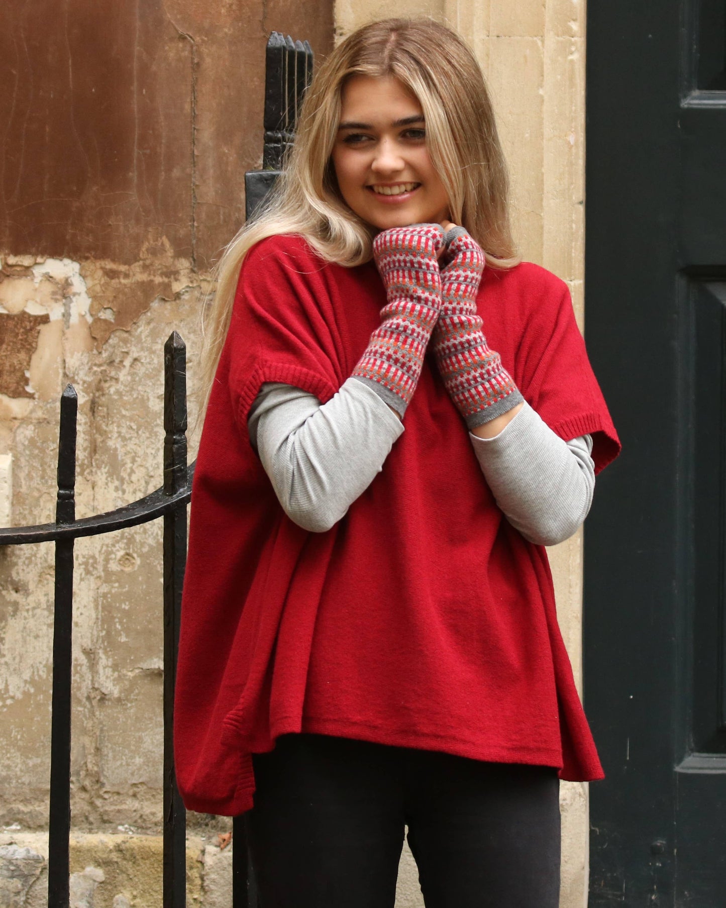 Cadenza Classic Cashmere Blend Tunic: Burnt Orange