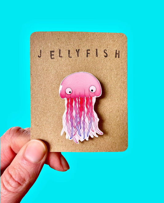 RatBeanCat - Little pink jellyfish badge 