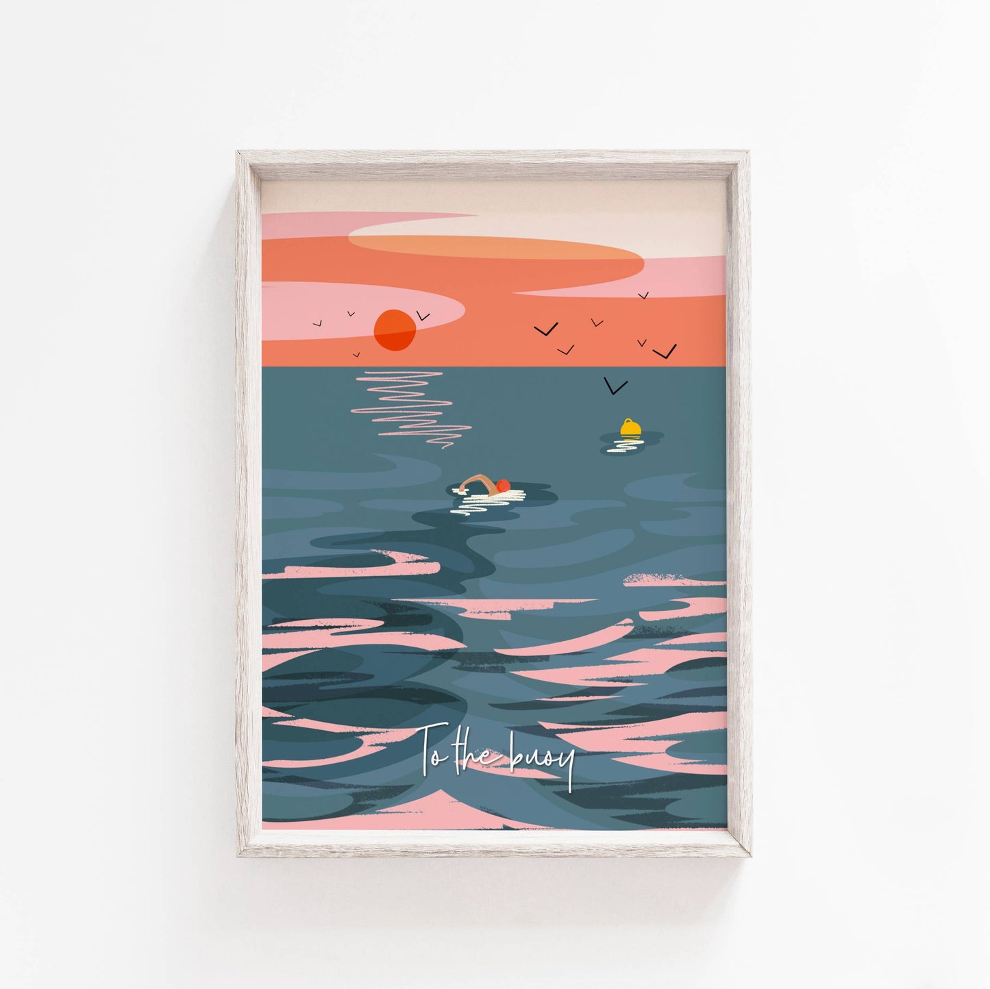 Onneke - Sea swimming print coastal print seaside print wild swimming