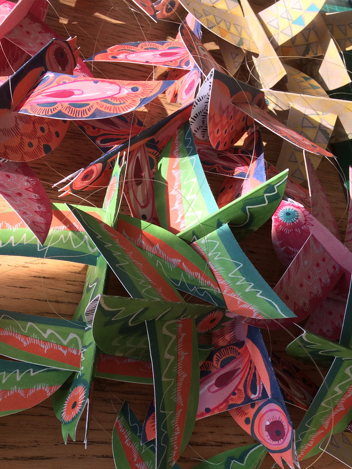 Esther Kent Design - Handmade Colourful Paper Birds Mobile