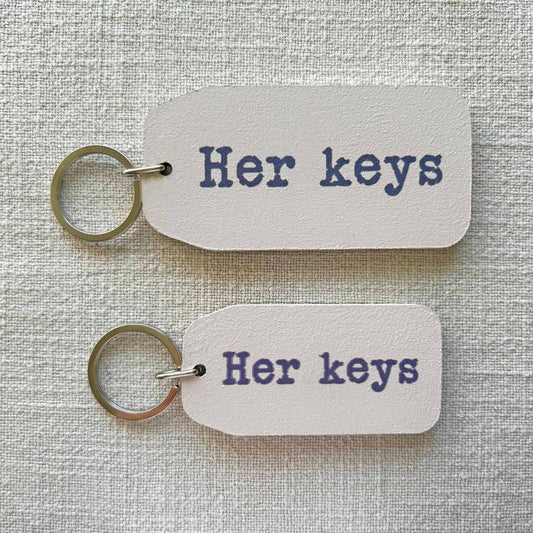 The Wooden Postcard Company - HER KEYS Wooden Key Tag
