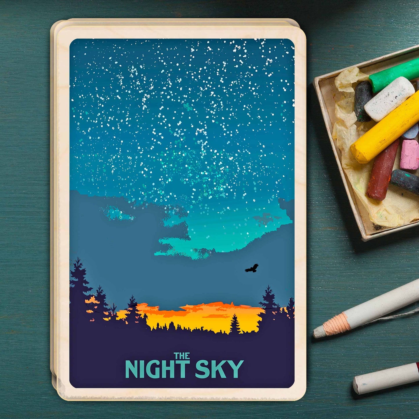 The Wooden Postcard Company - NIGHT SKY wooden postcard