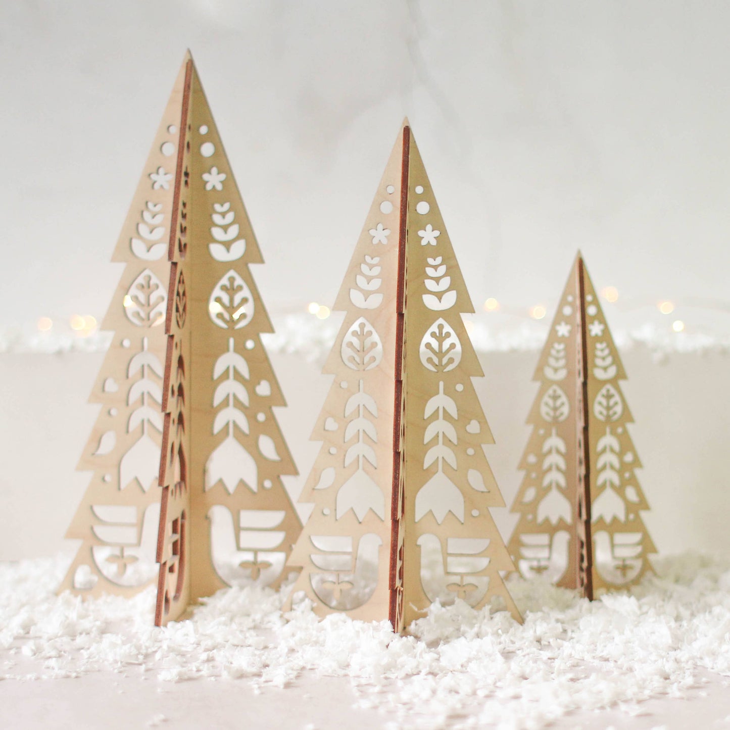 Rocket and Fox - Christmas Tree Set Folk Cutout Design