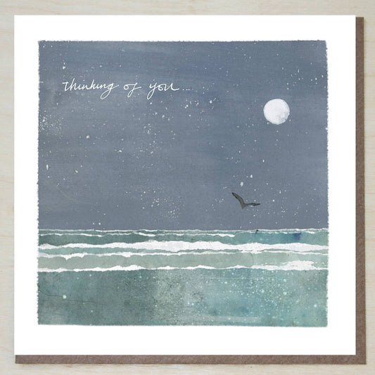 Windsock Press - Sympathy/Condolence  Card (moonlit sea)