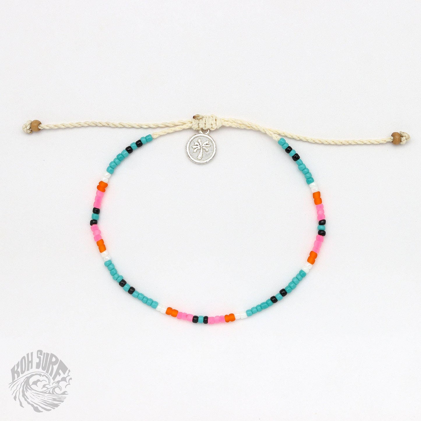 Pineapple Island -  Alila Dainty Beaded Bracelet, Surf Jewelry by Koh Surf: Pink