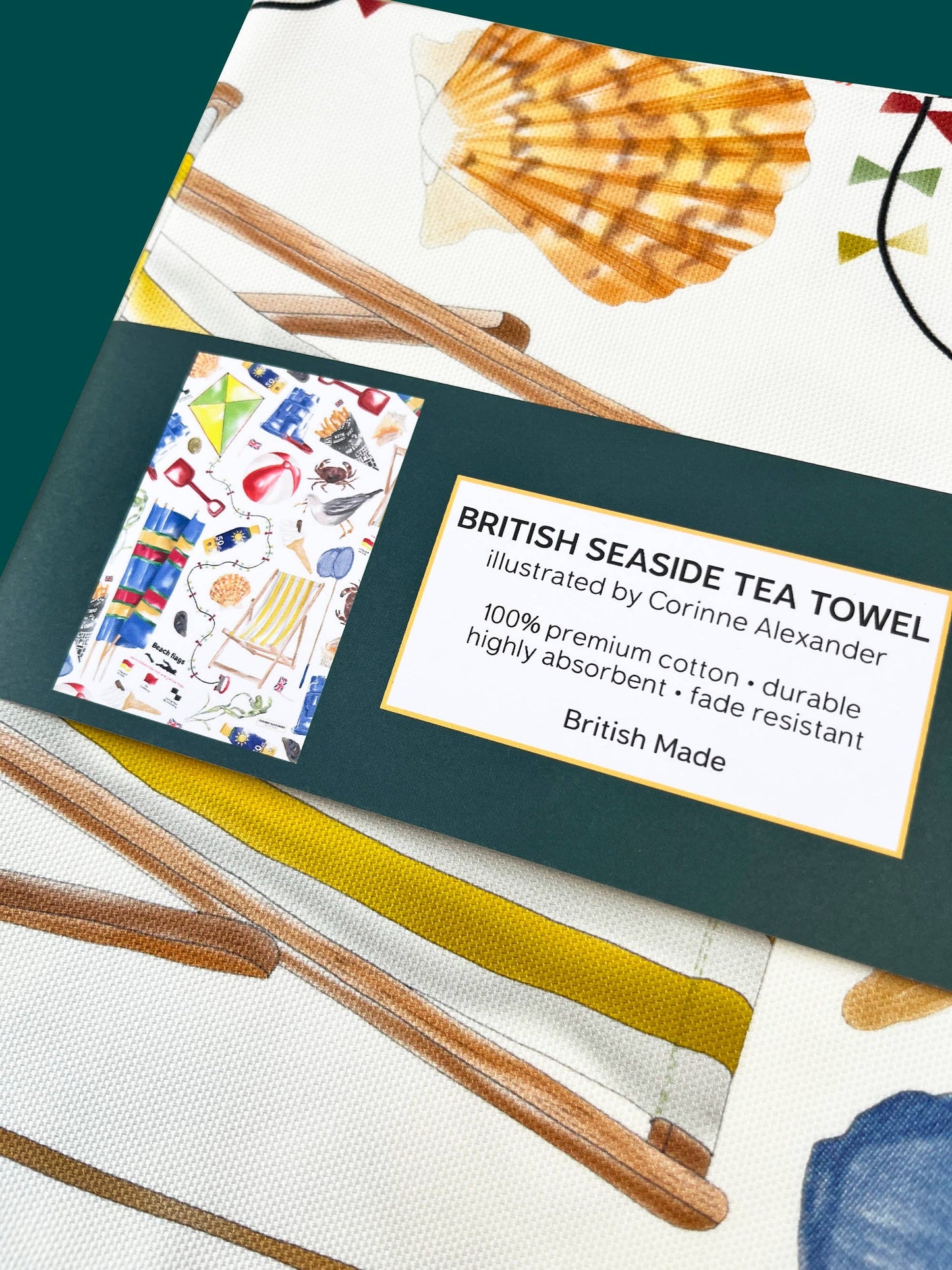 British Seaside Tea Towel – British Made – Cotton