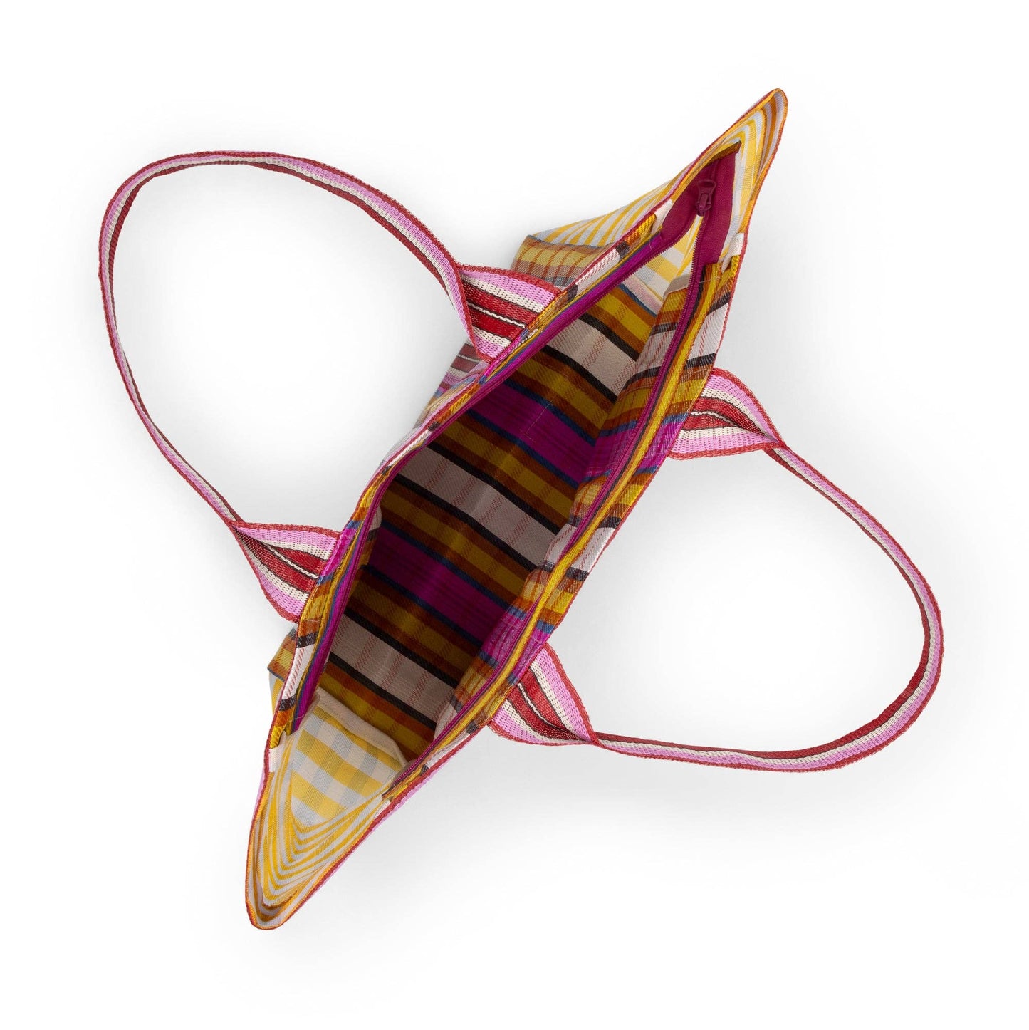 British Colour Standard - Eco Woven Shopper / Beach Bag in Indian Yellow and Magenta