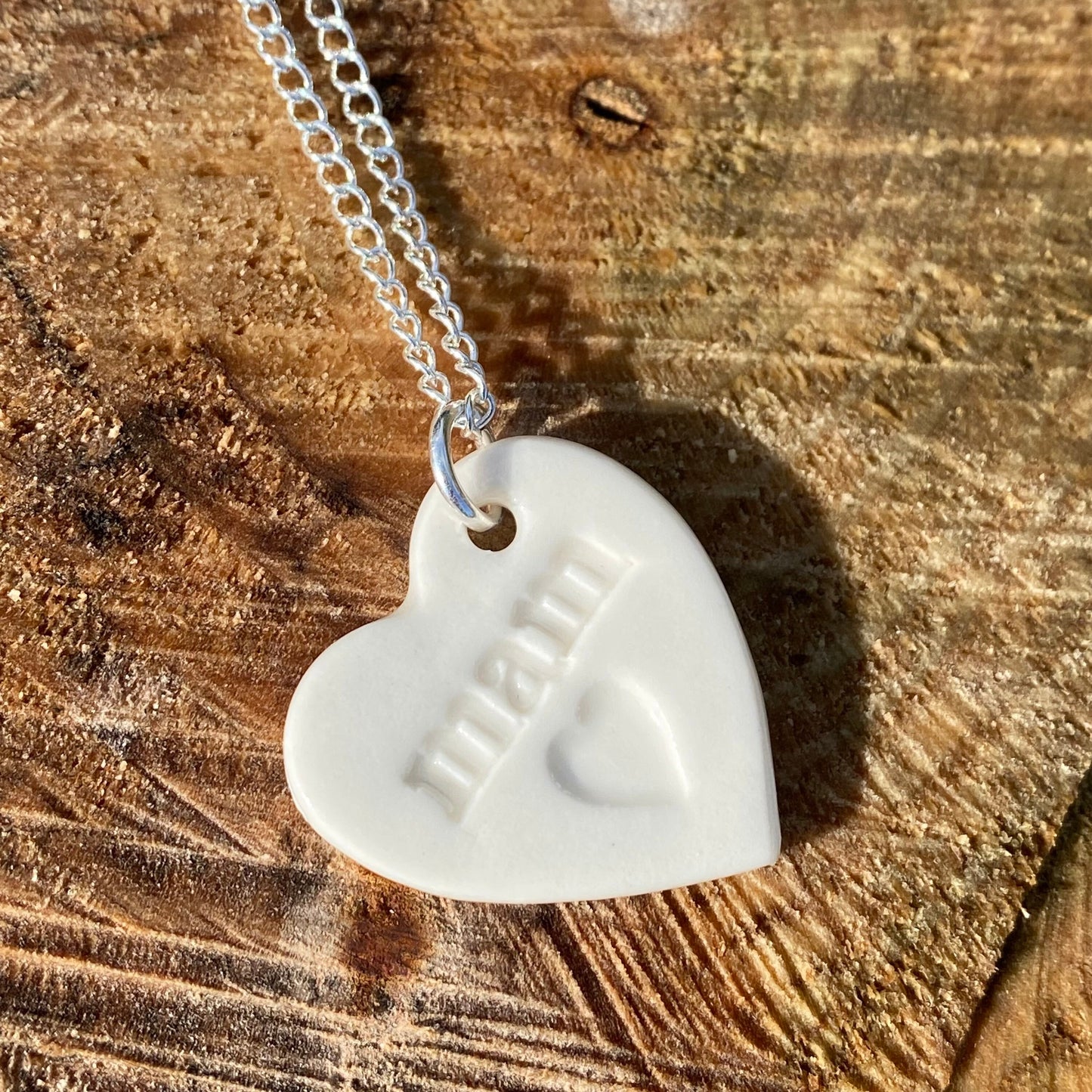 Miss Marple Makes Mam Heart Pendant Necklace