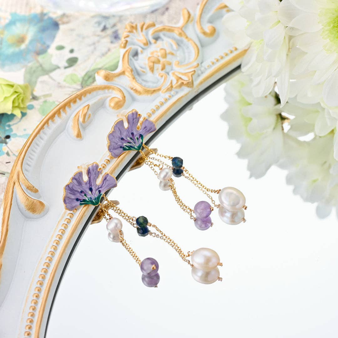 Verdivine - Ginkgo Leaf Dangling Earrings