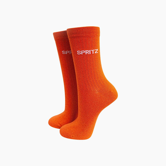 Spritz Combed Cotton Glitter Socks in Orange