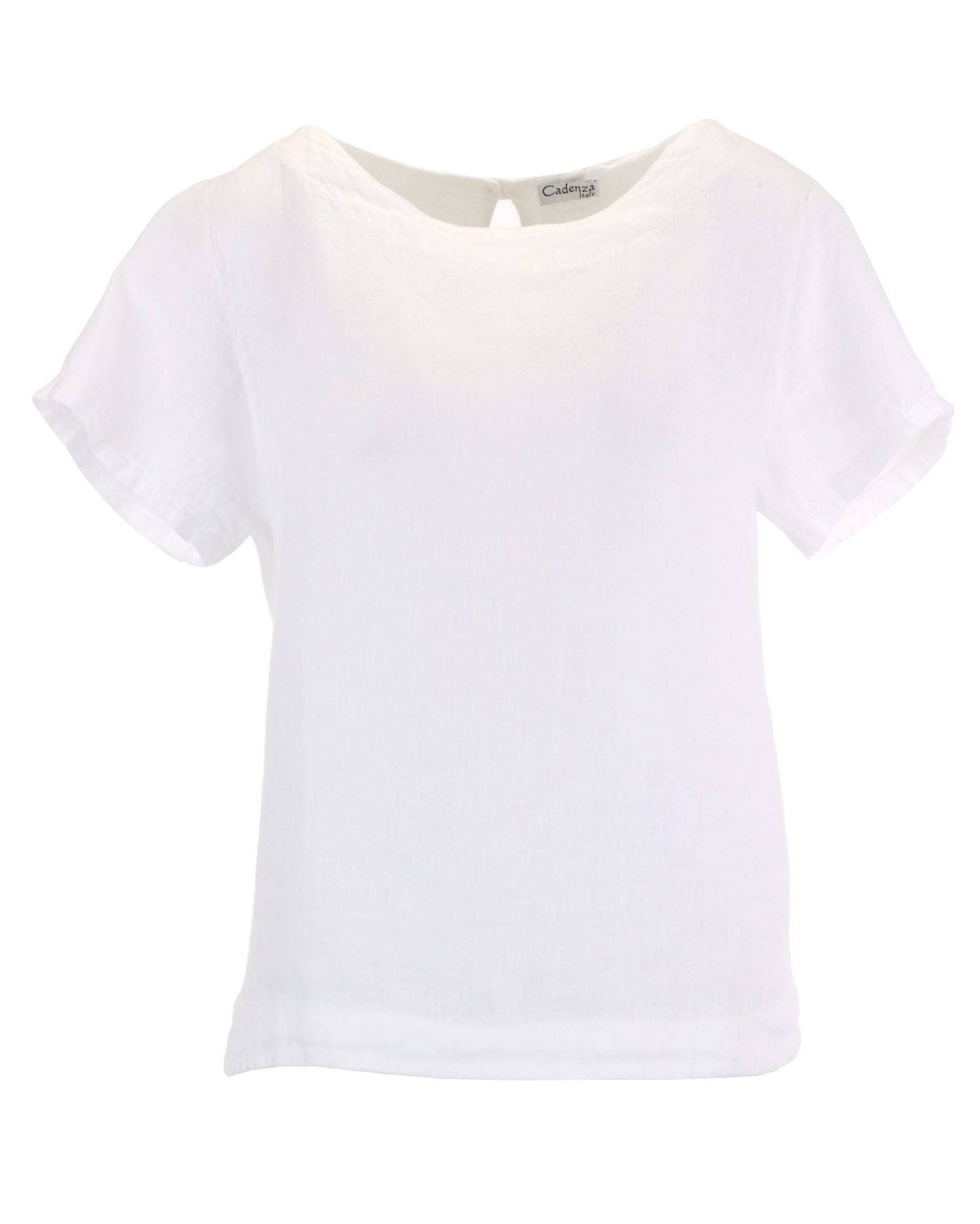 Cadenza Keyhole Back Linen Top