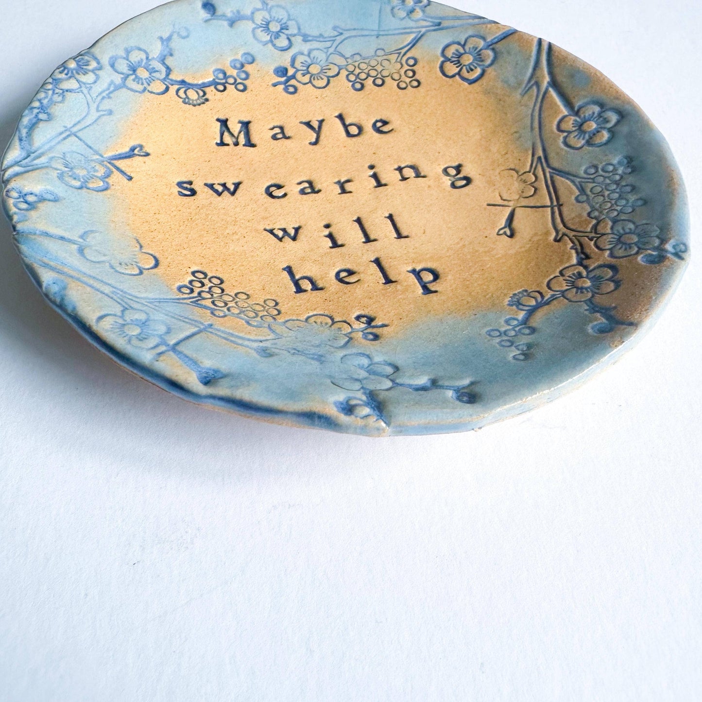 Maybe Swearing Will Help - trinket dish - ceramic