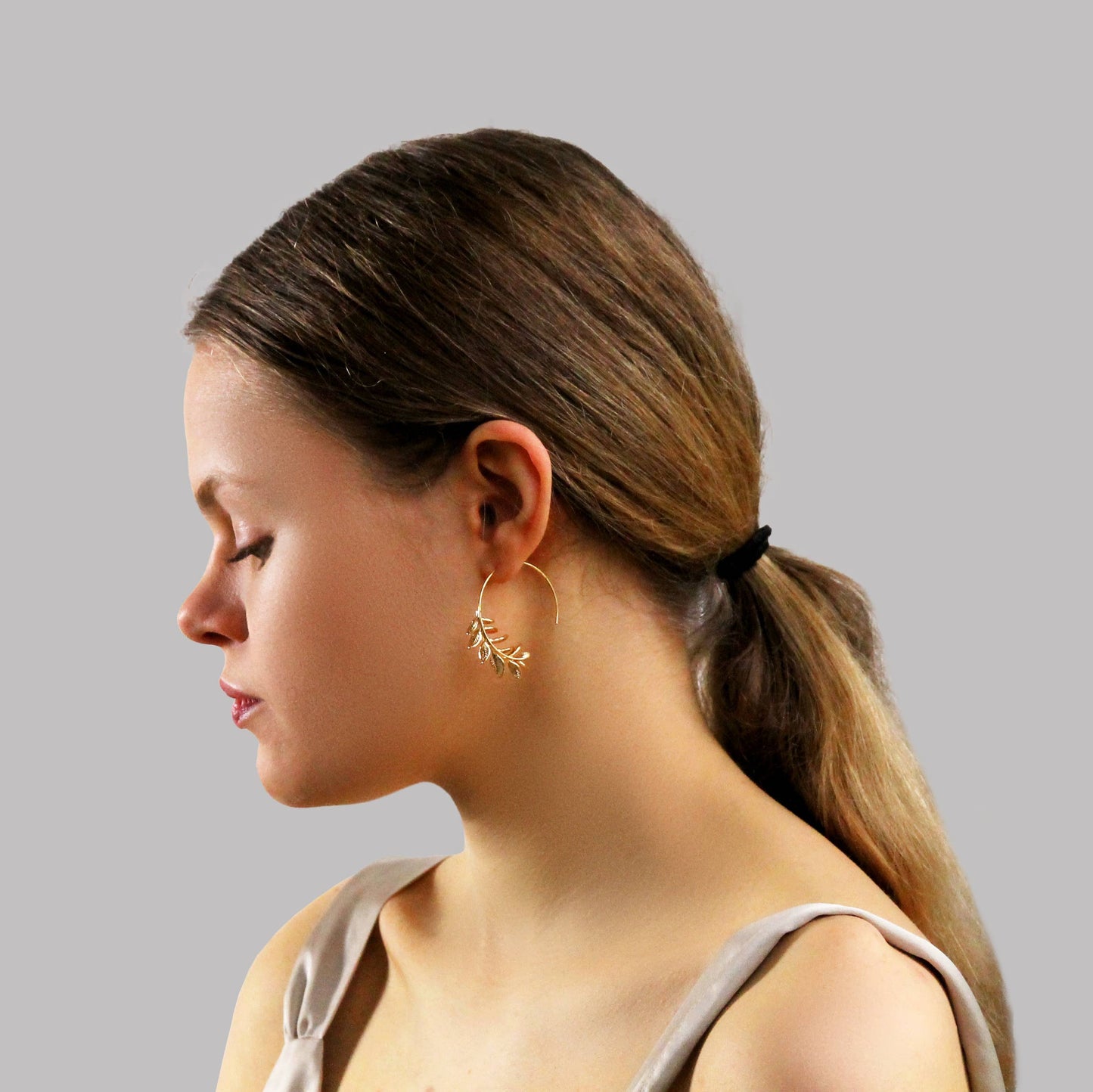 Silk Purse, Sow's Ear - Botanical Leaf Hoop Earrings