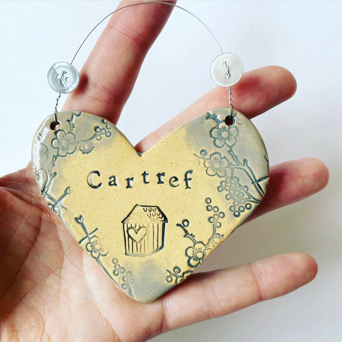 Welsh Ceramic Heart Wall Decor - Cartref Home Decoration