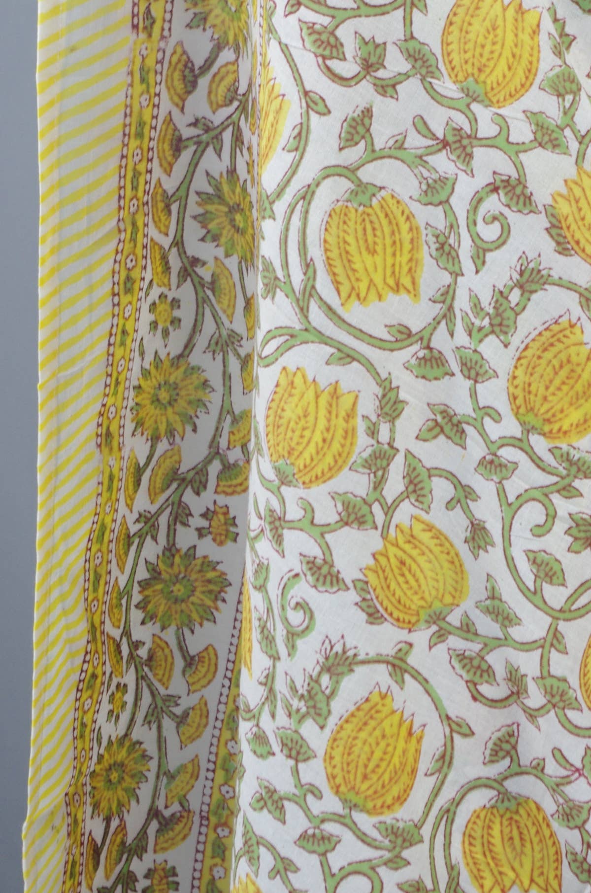 Kantha Decor - Beach Coverup Sarong Pareo - Yellow Bells