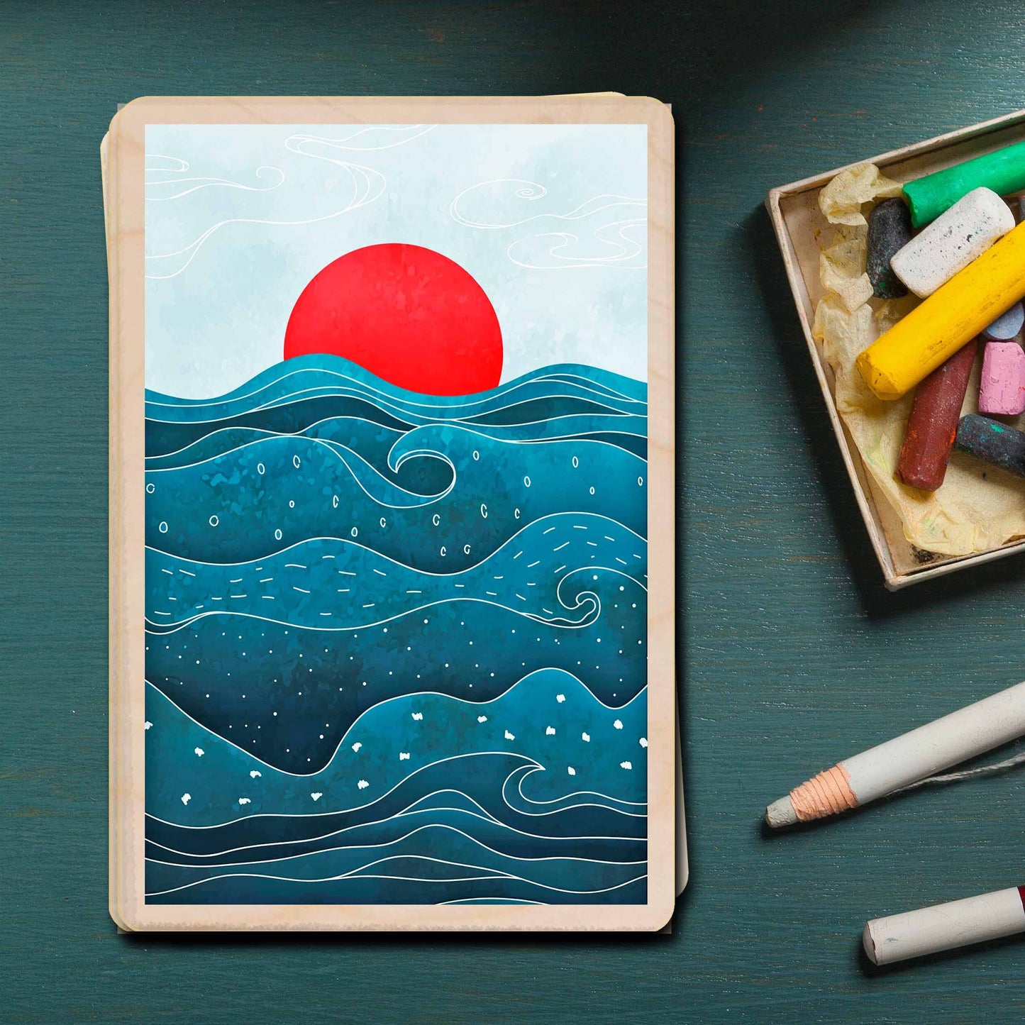 The Wooden Postcard Company - SUN AND SEA sustainable wood postcard