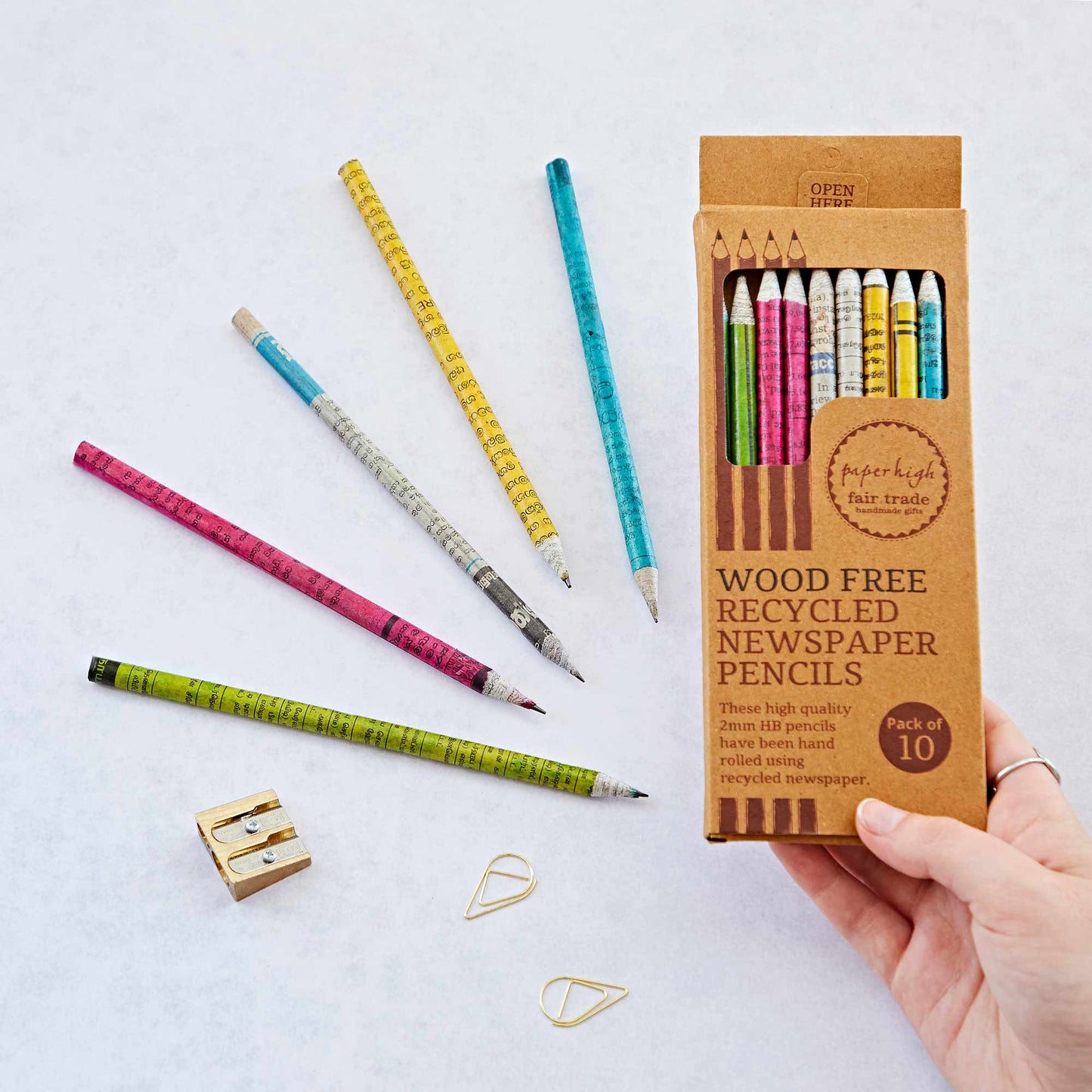 The Paper High Gift Company Ltd - Recycled Newspaper Pencil Set - Set Of Pencils