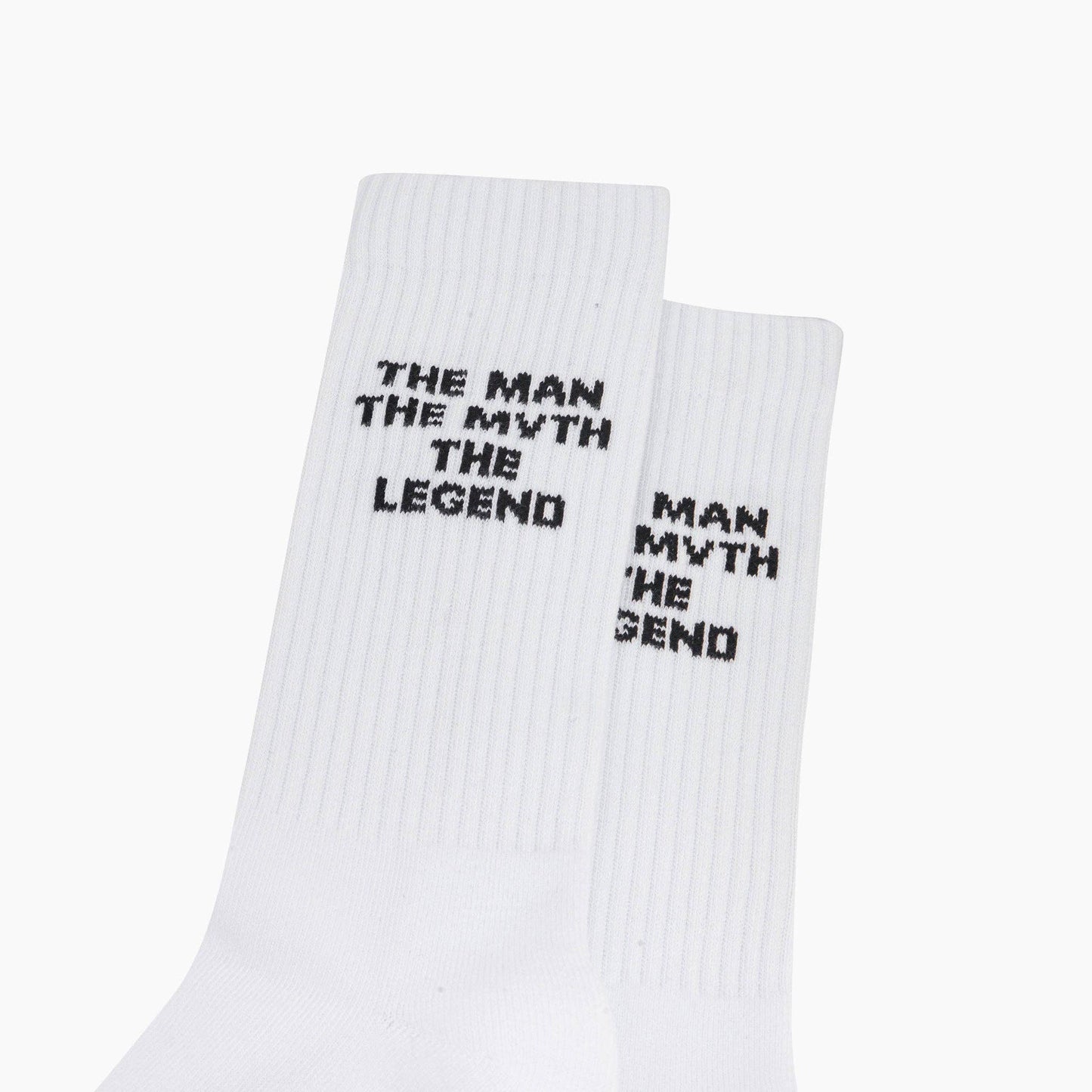The Man The Myth The Legend Organic Cotton Sports Socks in White