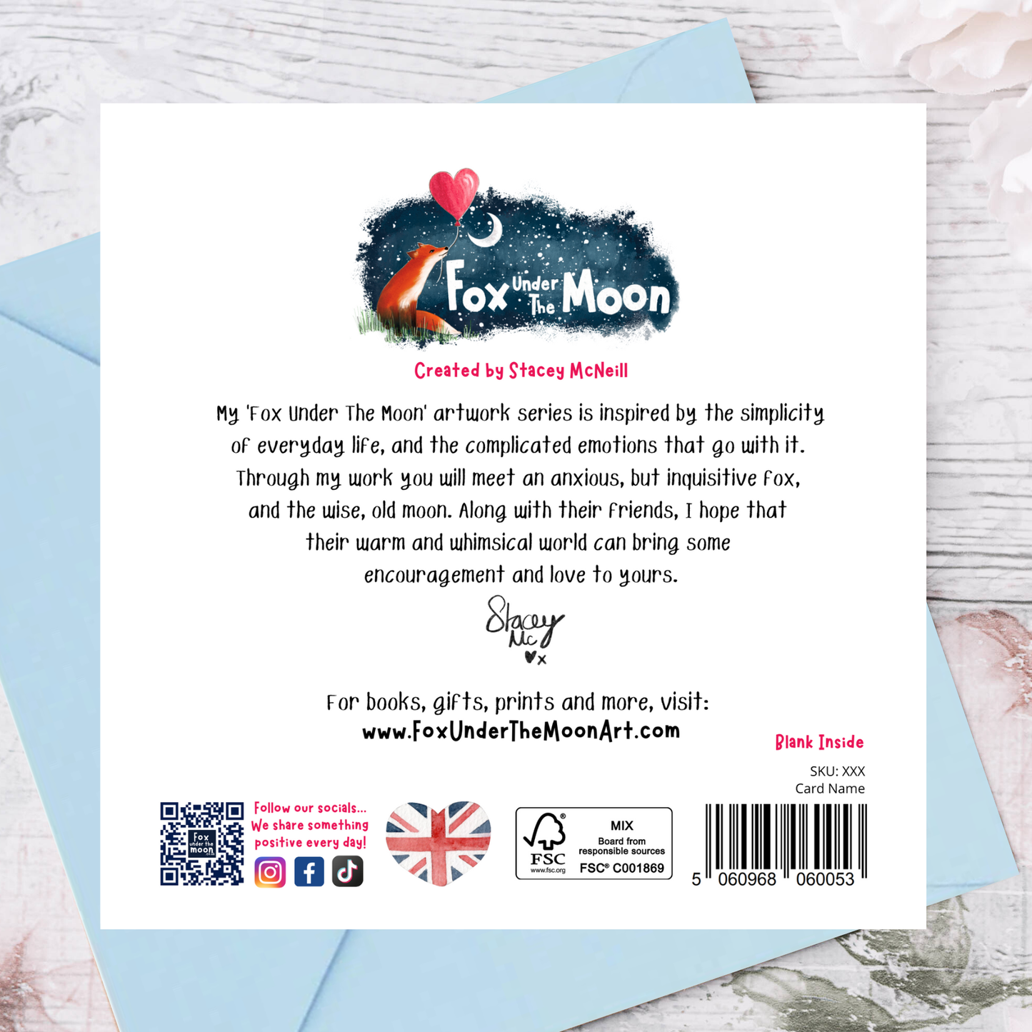Fox under the Moon - 'Time For Me' - Foiled Greeting Card by Fox Under The Moon