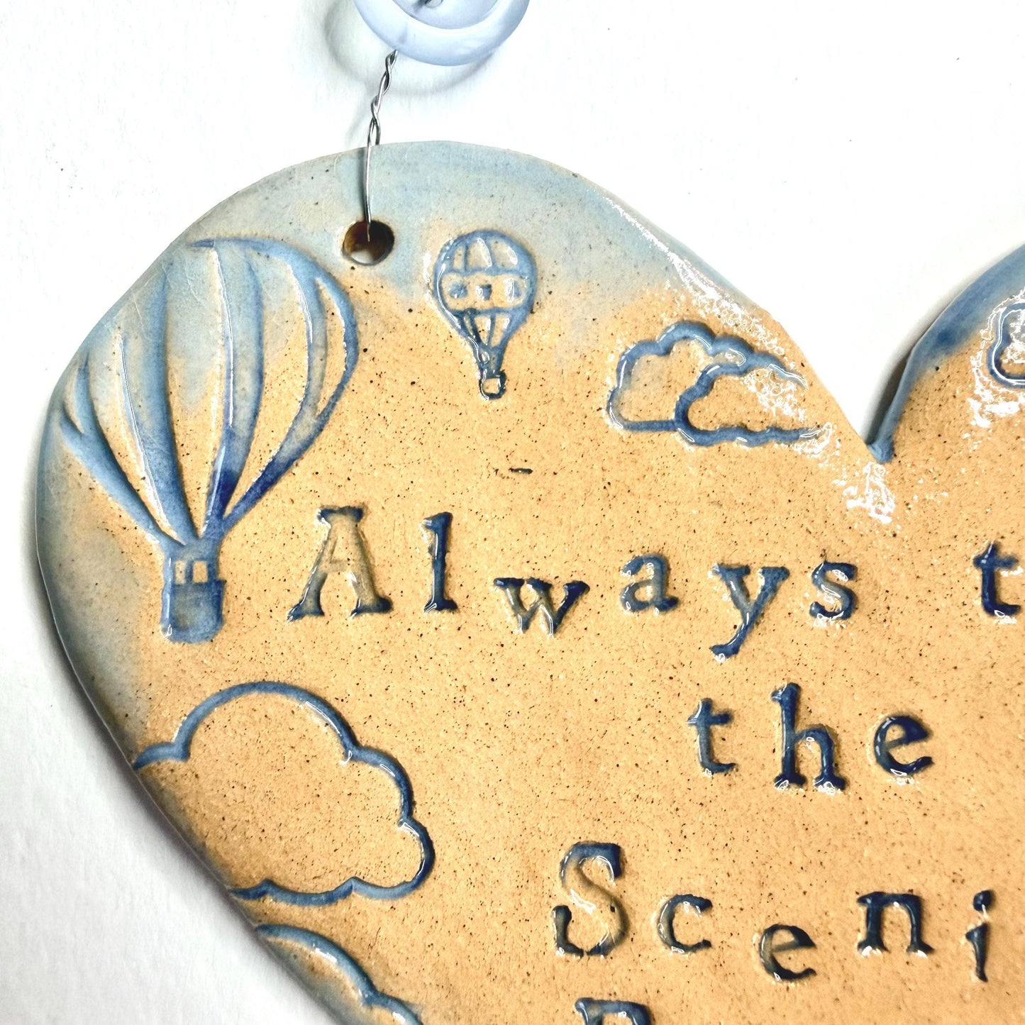 Scenic Route Ceramic Heart Plaque - Made in Wales
