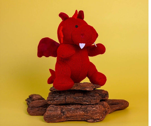 Best Years Ltd - Red Dragon Baby Rattle, Knitted