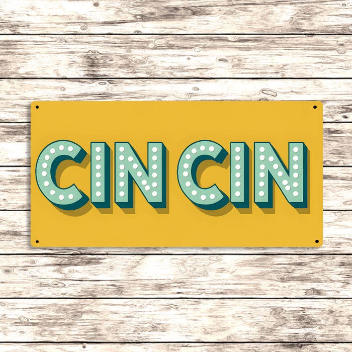 Cin Cin Retro Metal Sign – Italian Cheers Kitchen Wall Decor