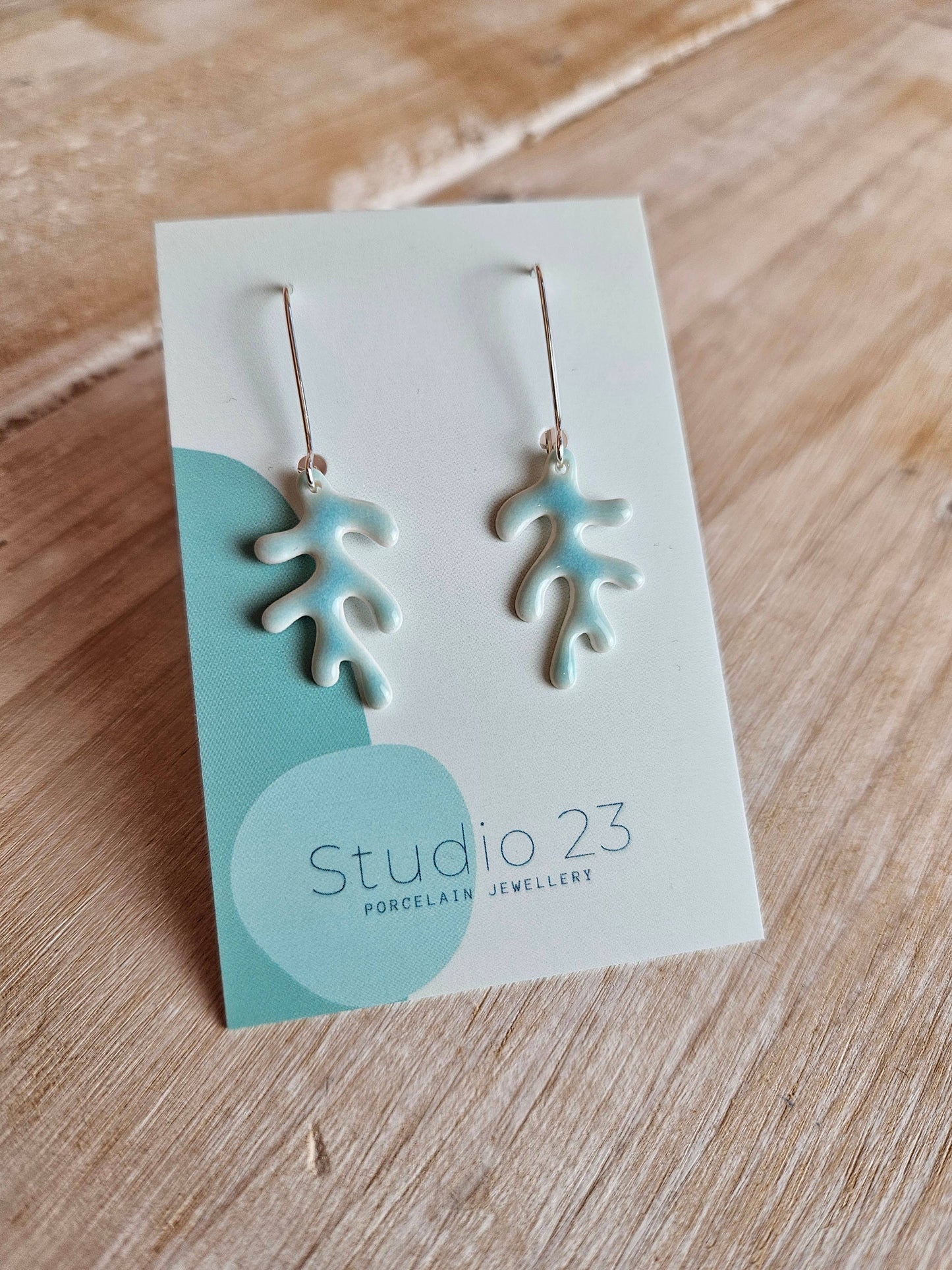 Studio 23 Ceramics - Drop Coral Earring Pair