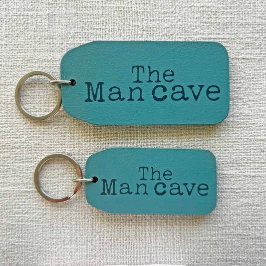 The Wooden Postcard Company - The Man Cave - Wooden Key Tag