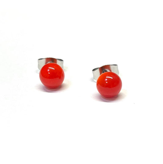 Helen Chalmers - Blood Orange Handmade Glass Stud Earrings