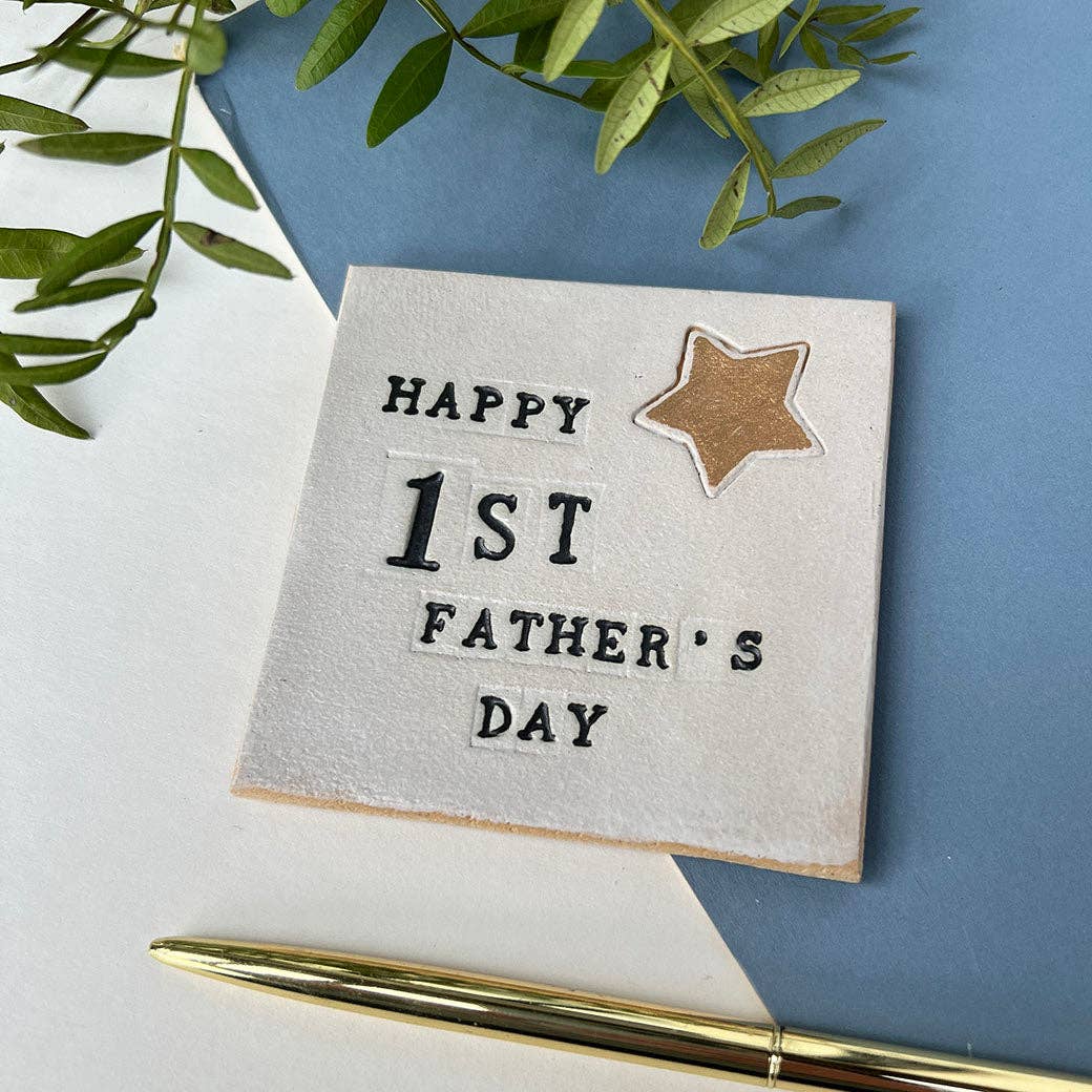 Happy First Father's Day Coaster