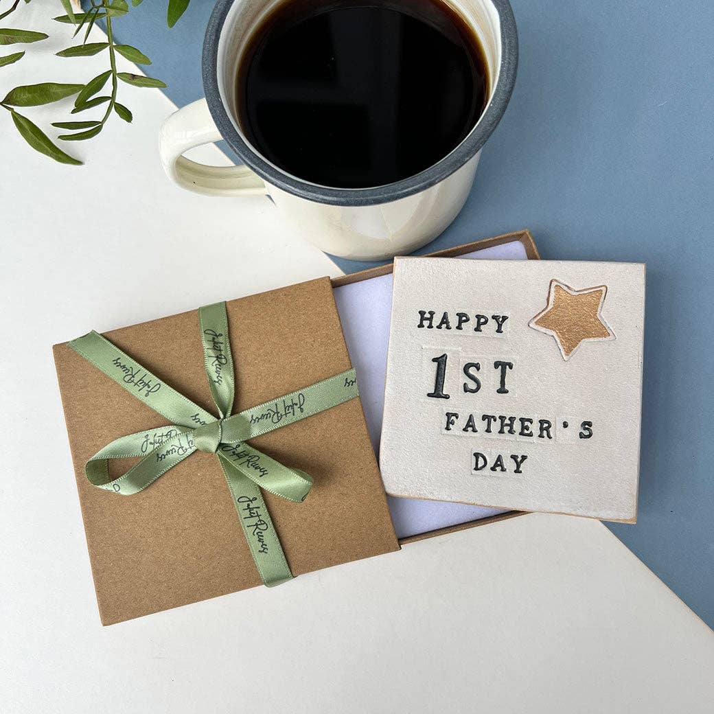 Happy First Father's Day Coaster