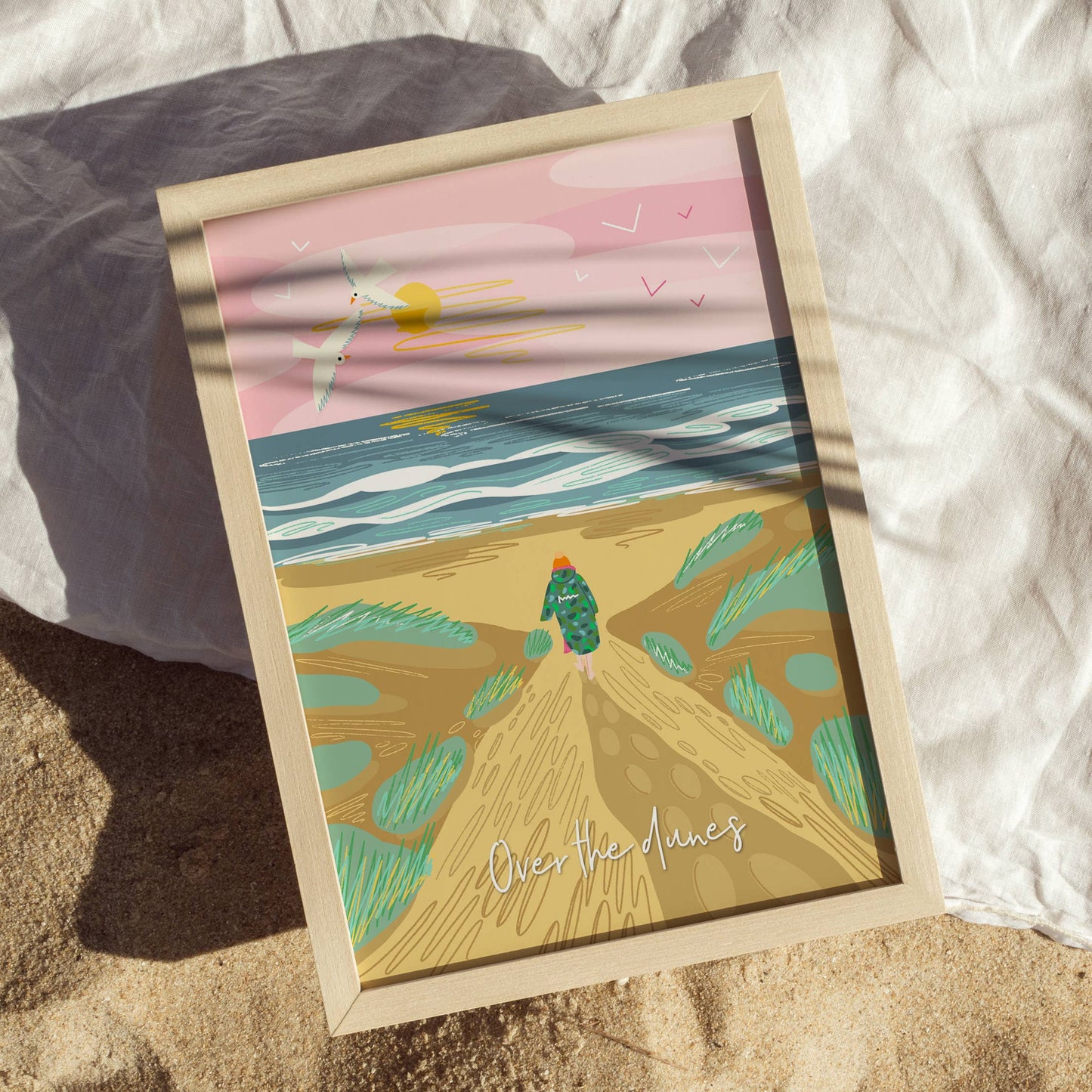 Onneke - Sea swimming print coastal print seaside print dunes