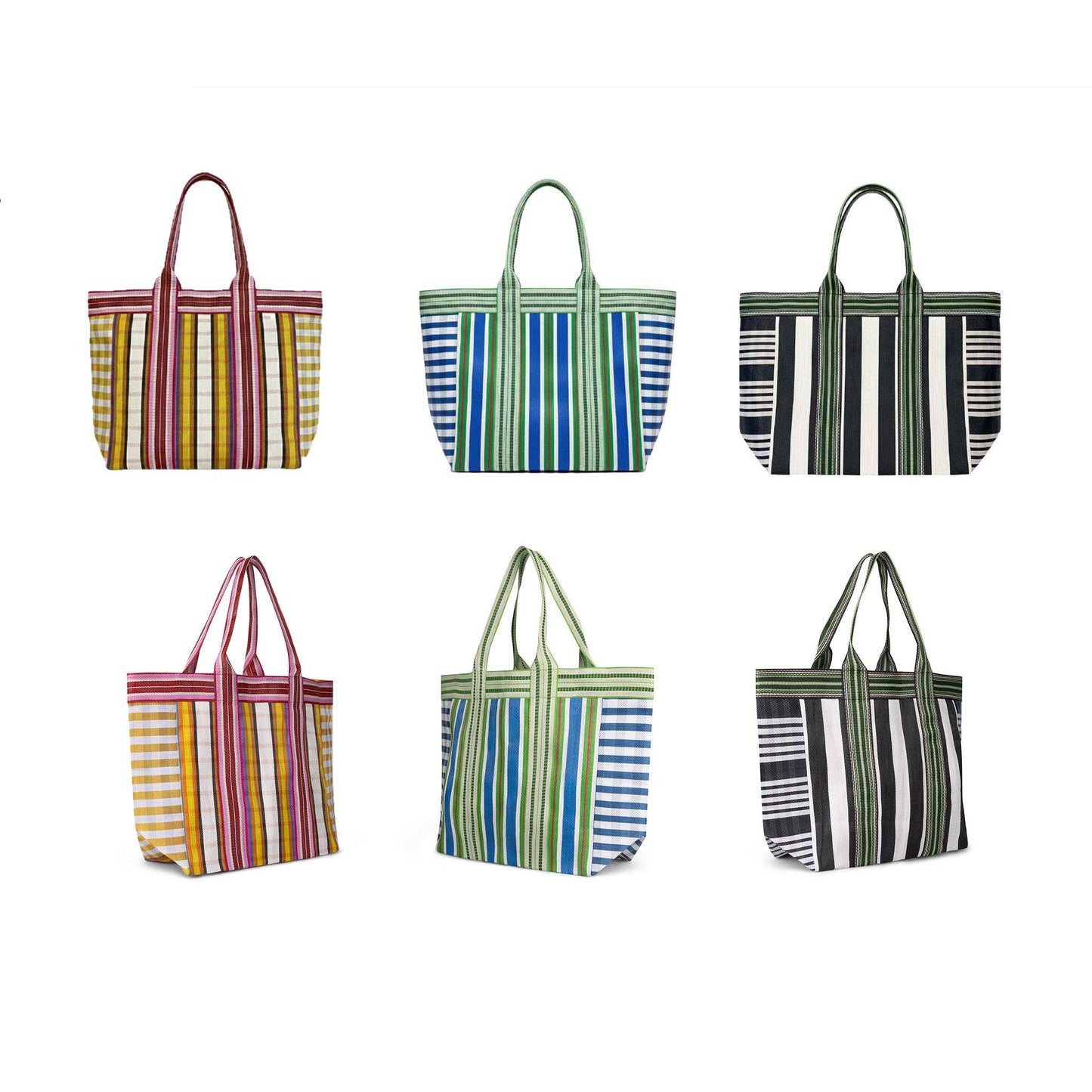 British Colour Standard - Eco Woven Shopper / Beach Bag in Medici Blue and Grass Green